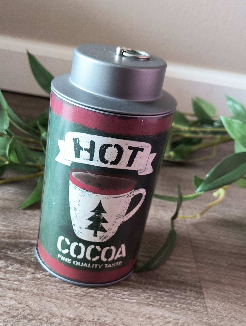 Ashland Hot Cocoa Christmas Decor Collectible Metal Tin Rustic Canister